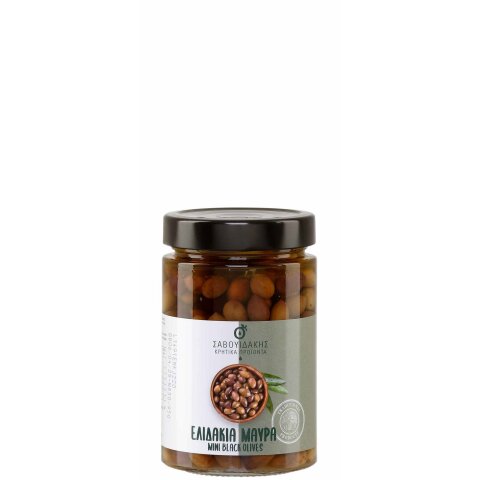 Schwarze Koroneiki Oliven aus Kreta 220g Savouidakis
