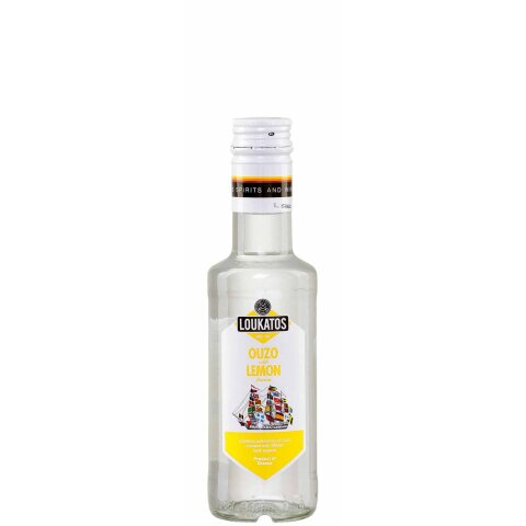 Ouzo mit Zitrone (Ouzo Lemon) 43% 0,2l Loukatos