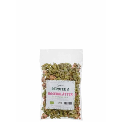 Griechischer Bergtee mit Rosenblättern Bio 30g Jassas GR-BIO-01