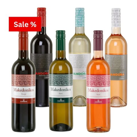 Halbtrockene Weine Probierset rot, weiß & rosé 6x 0,75l
